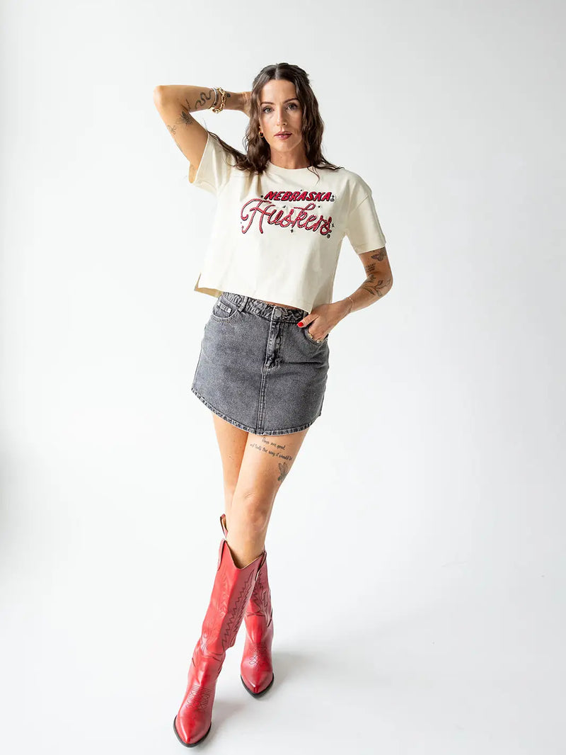 Nebraska Lasso Cropped Tee