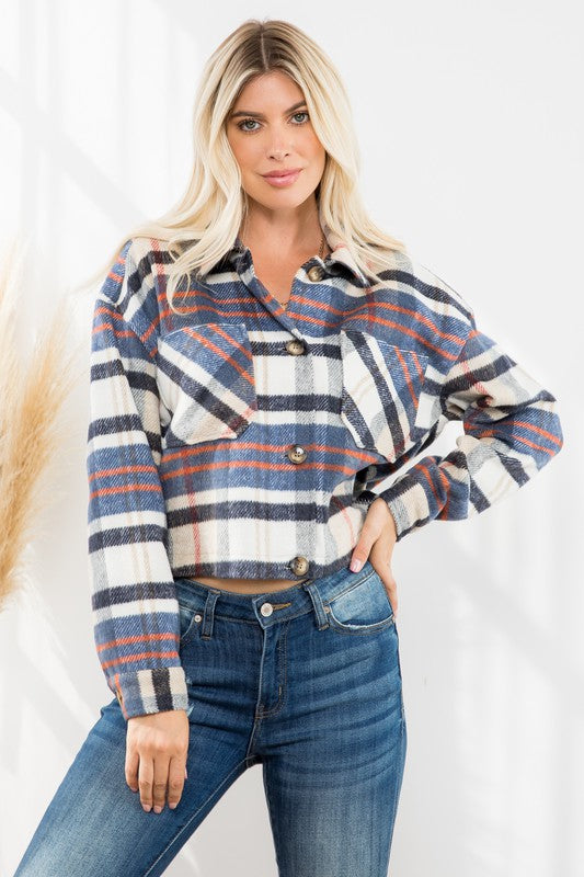 Ashley Crop Plaid Shacket