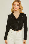 Roxi Cropped Moto Jacket