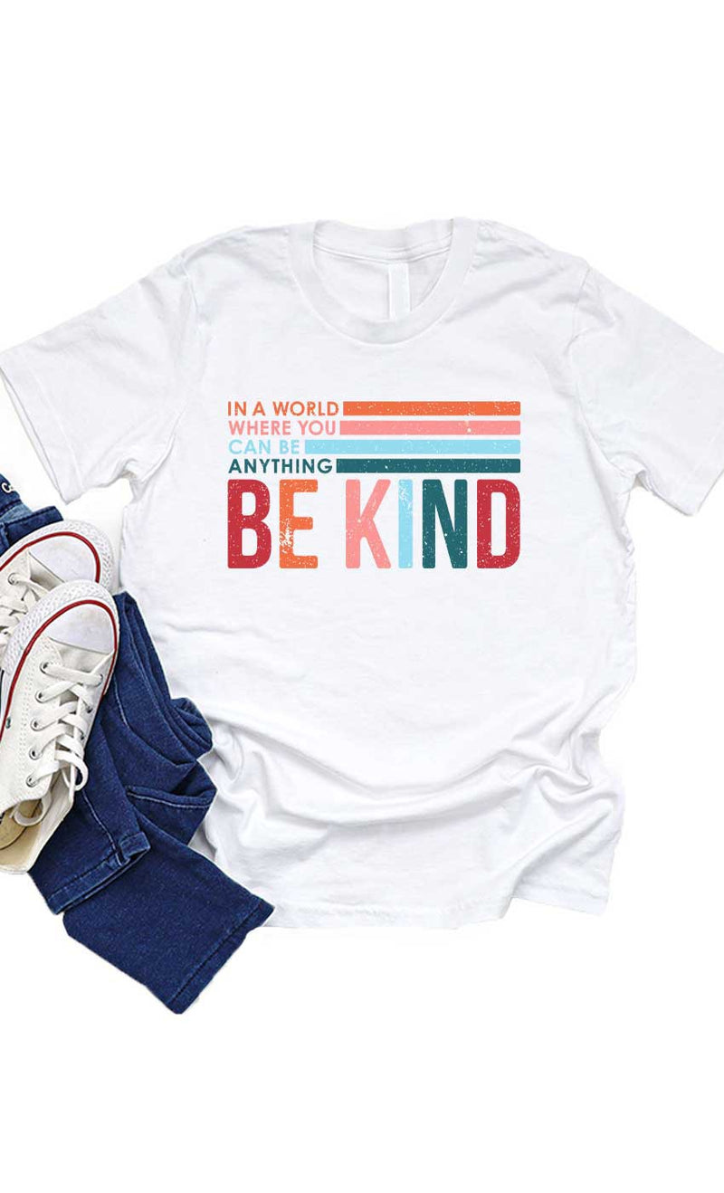 Neon Be Kind Kids Graphic Tee